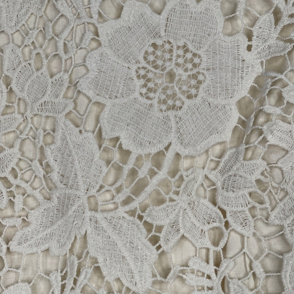 2/$30 ZARA Formal Wedding Guipure Lace Dress XS Cream Cutout Back Lined #7136 - Picture 9 of 16